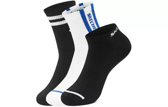 Гольфы унисекс, 3 пары Skechers, 3 Pack (Carbon Black/Bright White/Carbon Black/036Y)