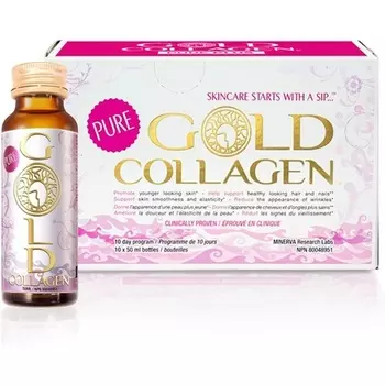 GOLD COLLAGEN Pure 10 Day — боритесь с ранними признаками старения и питайте изнутри с помощью гидролизованного коллагена, гиалуроновой кислоты и масла огуречника