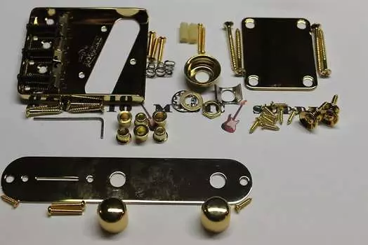 GOLD Fender Telecaster Body HARDWARE SET с бриджем Wilkinson и компенсированными седлами