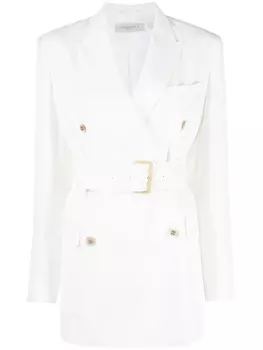 Golden Goose двубортный блейзер с поясом, белый