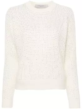 Golden Goose джемпер из вирджинской шерсти с кристаллами, белый