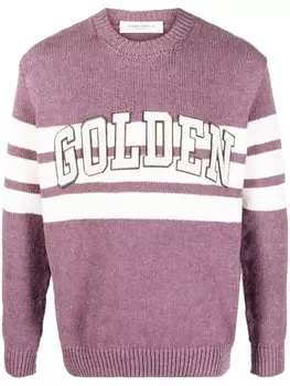 Golden Goose джемпер с нашивкой-логотипом, фиолетовый