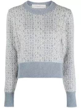 Golden Goose джемпер вязки интарсия с логотипом, синий