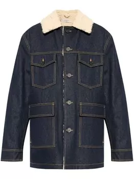 Golden Goose джинсовая куртка с воротником из овчины