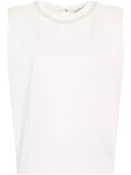 Golden Goose футболка без рукавов с подплечниками, белый