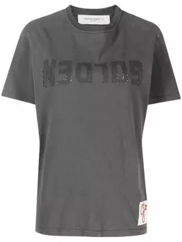 Golden Goose футболка с логотипом, серый