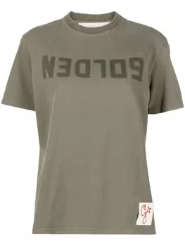Golden Goose футболка с логотипом, зеленый
