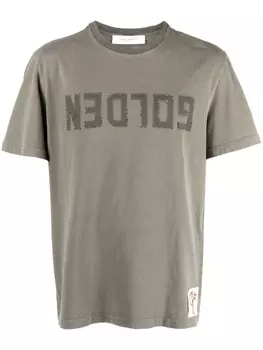 Golden Goose футболка с логотипом, зеленый