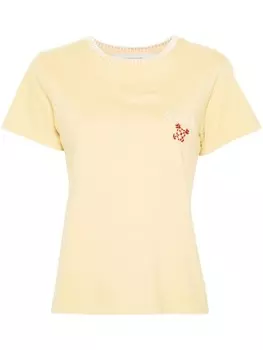 Golden Goose футболка с отделкой «обметочный шов» от Doris, желтый