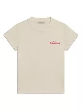 Golden Goose футболка с вышитым логотипом, нейтральный цвет