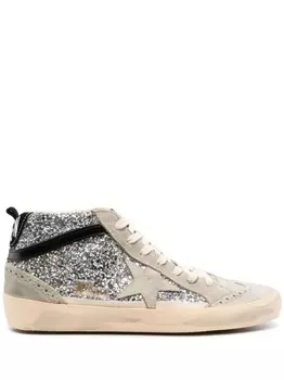 Golden Goose кеды Mid Star с блестками, серый
