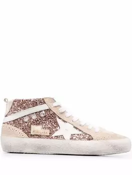 Golden Goose кеды Mid Star с блестками, розовый