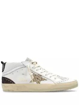 Golden Goose кеды Mid Star с блестками, белый