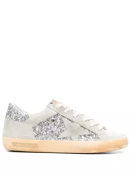 Golden Goose кеды Super-Star с блестками, нейтральный цвет