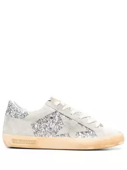 Golden Goose кеды Super-Star с блестками, нейтральный цвет