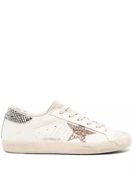 Golden Goose кеды Superstar с блестками, белый