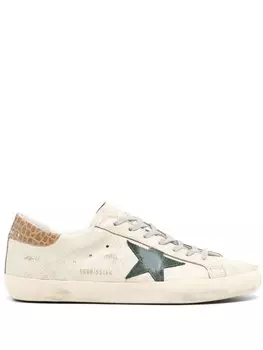 Golden Goose кеды Superstar с логотипом, нейтральный цвет