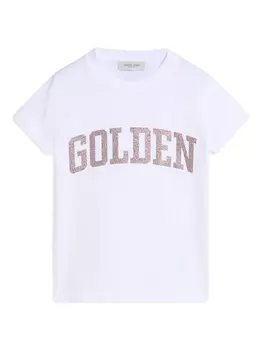 Golden Goose Kids базовая футболка, белый