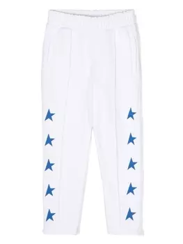 Golden Goose Kids брюки из джерси с принтом, белый