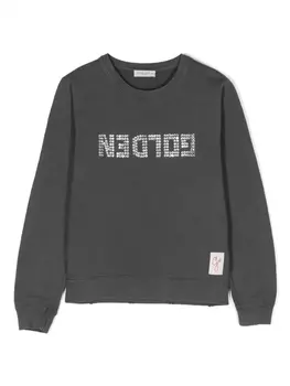 Golden Goose Kids джемпер с логотипом, серый