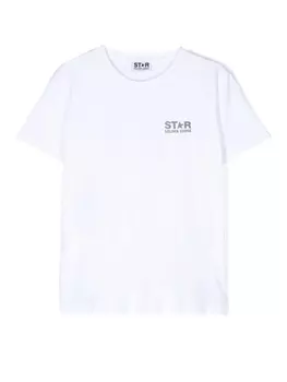 Golden Goose Kids футболка с логотипом, белый