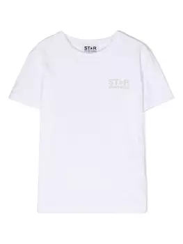 Golden Goose Kids футболка с логотипом, белый