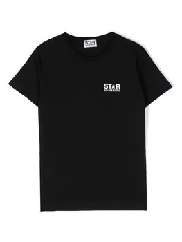 Golden Goose Kids футболка с логотипом, черный