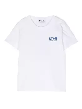 Golden Goose Kids футболка с принтом, белый