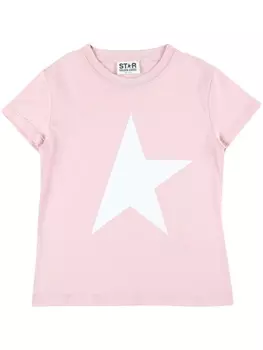 Golden Goose Kids футболка с принтом, розовый