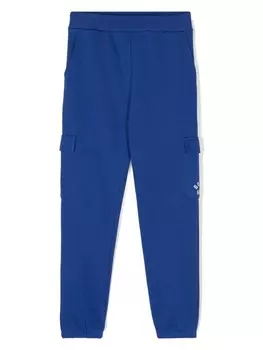 Golden Goose Kids хлопковые спортивные брюки с логотипом, синий