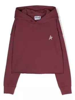 Golden Goose Kids худи из джерси с блестками, фиолетовый