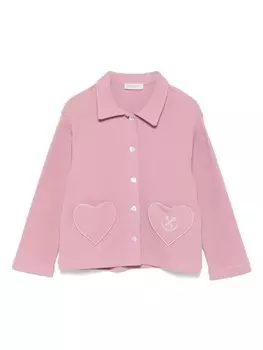 Golden Goose Kids кардиган вафельной вязки, розовый