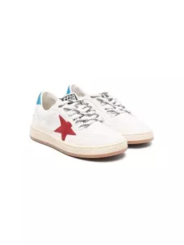 Кеды детские Golden Goose Kids Ball Star кожаные с нашивкой, белый