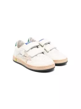 Golden Goose Kids кеды Ball Star с эффектом потертости, нейтральный цвет