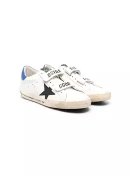 Golden Goose Kids кеды на липучках с логотипом, белый