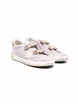 Golden Goose Kids кеды Old School на липучках, розовый