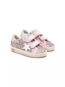 Golden Goose Kids кеды Old School на липучках, розовый