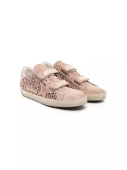 Golden Goose Kids кеды Old School с блестками, розовый