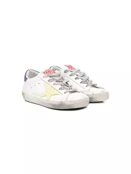 Golden Goose Kids кеды с эффектом потертости, белый