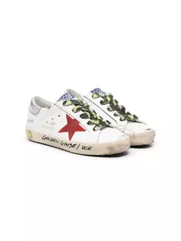 Golden Goose Kids кеды с камуфляжными шнурками, белый