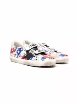 Golden Goose Kids кеды с логотипом, серебристый