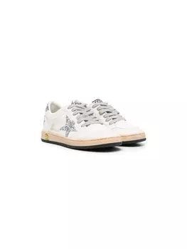 Golden Goose Kids кеды с нашивками, белый