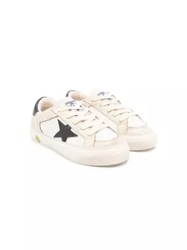 Golden Goose Kids кеды с нашивкой, нейтральный цвет