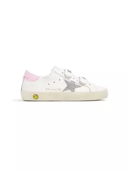 Golden Goose Kids кеды со вставками и логотипом, белый