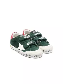 Golden Goose Kids кеды Super-Star на липучках, зеленый