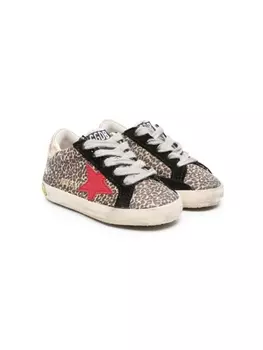 Golden Goose Kids кеды Super-Star с леопардовым принтом, черный