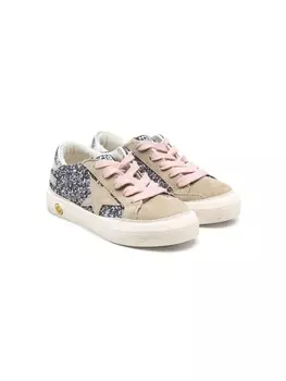 Golden Goose Kids кеды Super-Star с блестками, серый