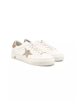 Golden Goose Kids кроссовки May с блестками, белый