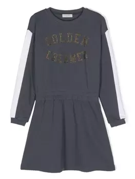 Golden Goose Kids платье с длинными рукавами, синий