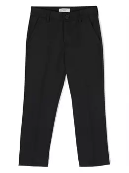 Golden Goose Kids прямые брюки с нашивкой-логотипом, синий